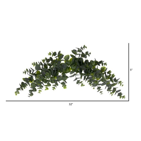 Vickerman 32 Artificial Green Spiral Euclyptus Crescent Swag