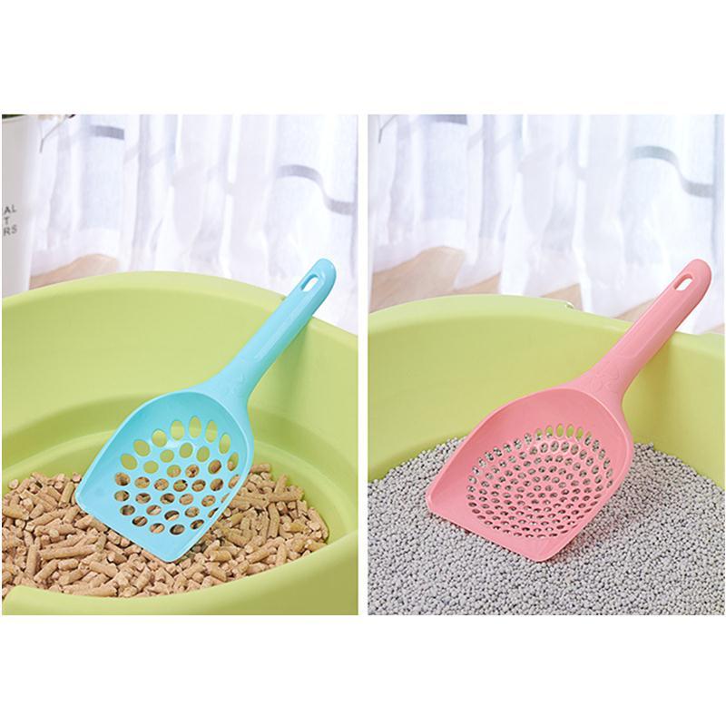 Fovien Cat Litter Scoop， Scoops for Kitty Litter Boxes， Non Stick Pet Litter Sifter， Deep Shovel， Corrosion Resistant Litter Box Cleaner with Solid Handle Random 25.5*11CM (Small Hole) 1PCS