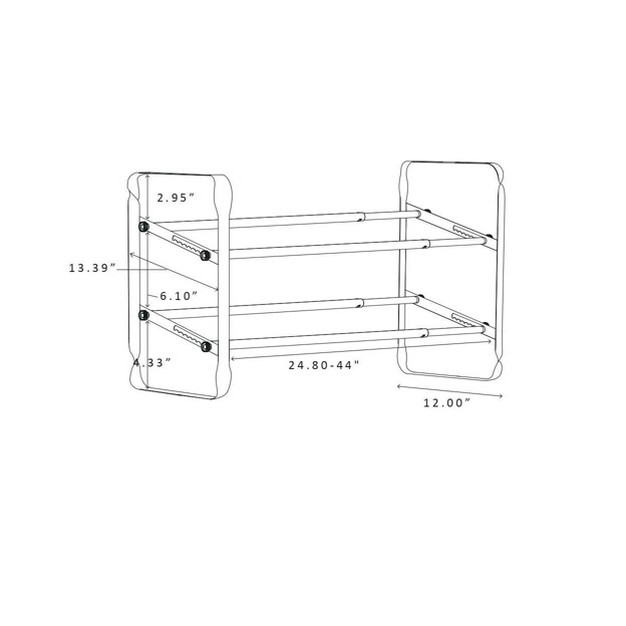 2 Tier Expandable Shoe Rack Gunmetal