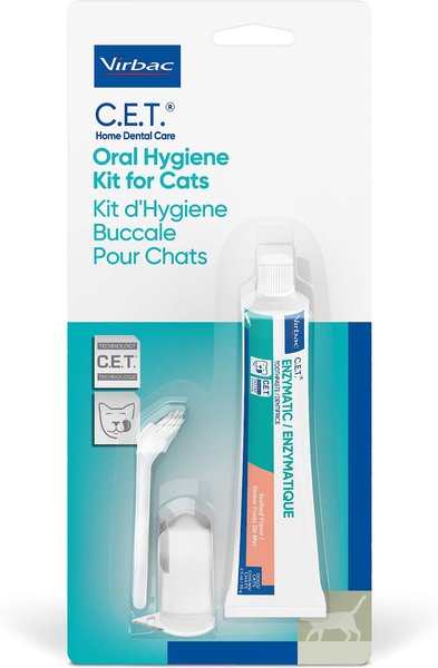 Virbac C.E.T. Enzymatic Oral Hygiene Seafood Flavor Cat Dental Kit