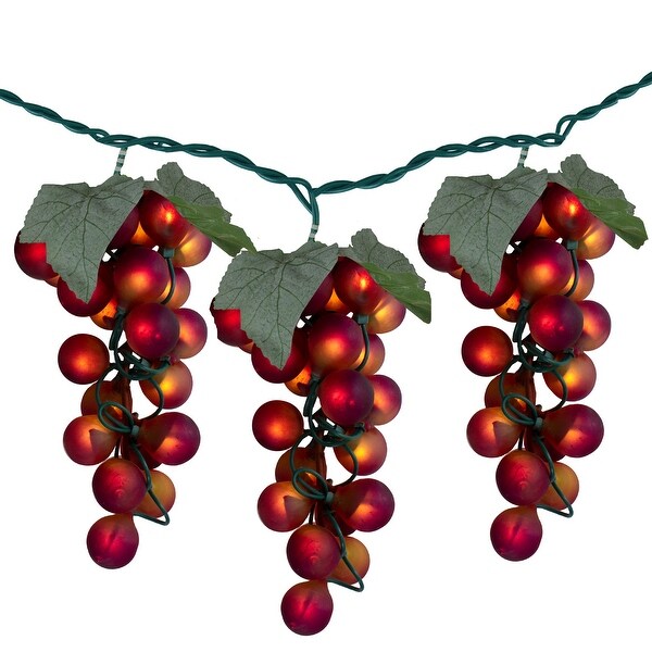 100Count Red Winery Grape Patio Novelty Christmas Light Set 5ft Green Wire