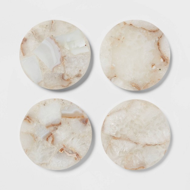 4pk Stone Salt Agate Coasters