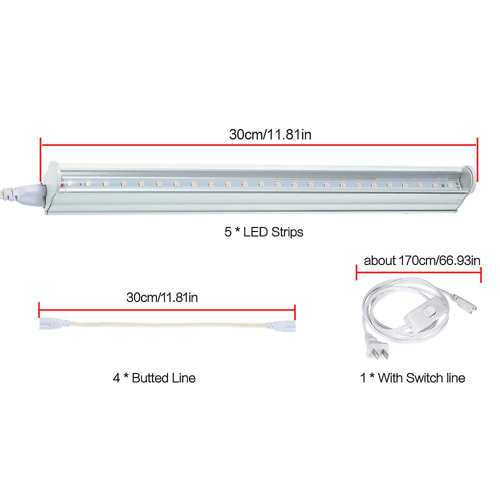 5 Pcs Led Strips，4 Pcs Butted Line， With Switch Line