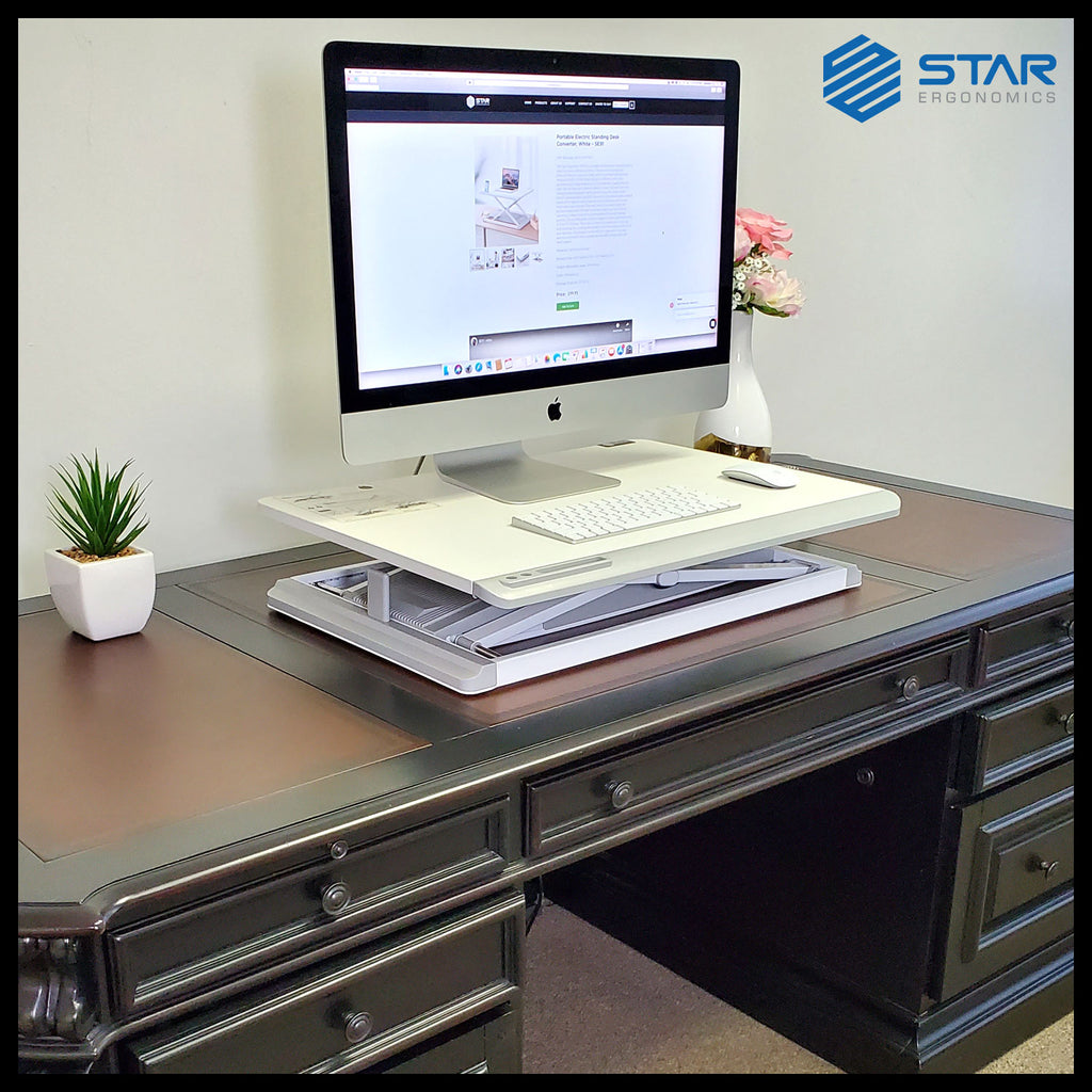 Star Ergonomics Portable Electric Standing Desk Converter White – SE9