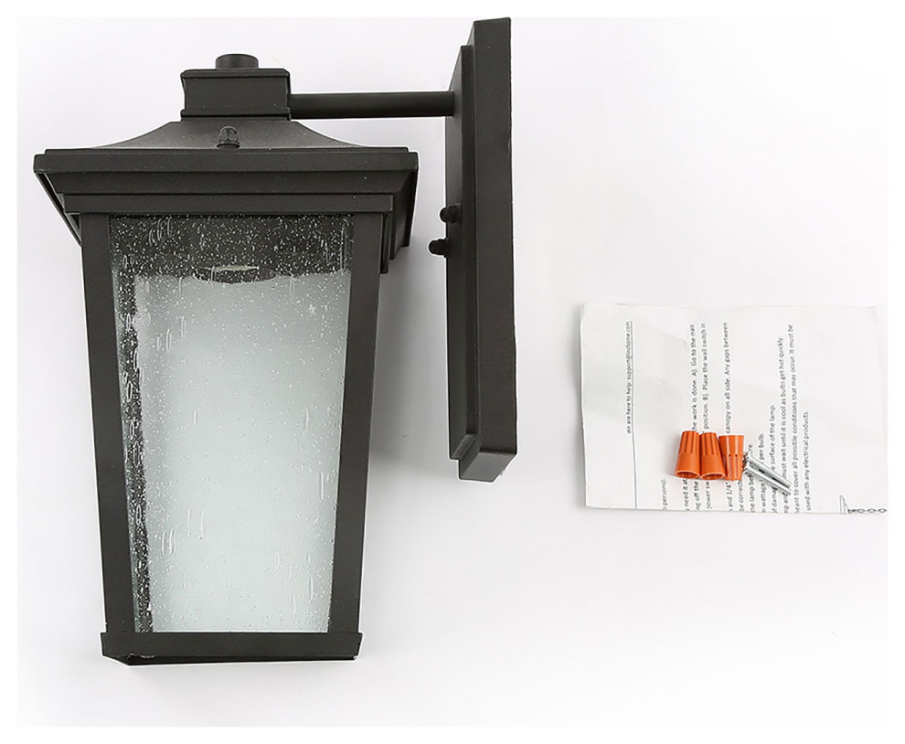 LNC 1 Light Farmhouse Black Outdoor Sconces Wall Lighting  Outdoor Lantern   Transitional   Outdoor Wall Lights And Sconces   by LNC  Houzz