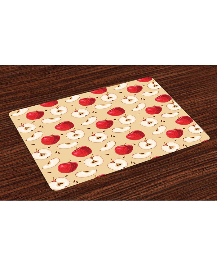 Ambesonne Apple Place Mats Set of 4