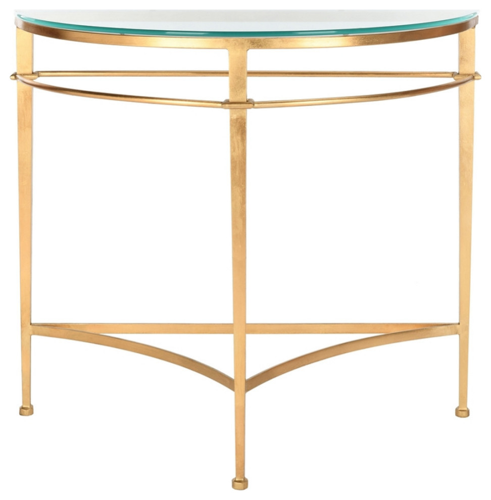 Tara Antique Gold Glass Console Table   Contemporary   Console Tables   by V.S.D Furniture  Houzz