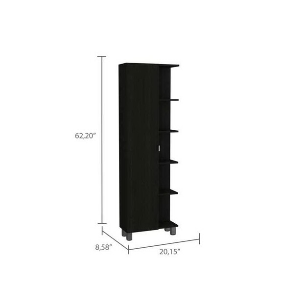 Portland 5 Shelf Tall Cabinet Black Wengue B062802...