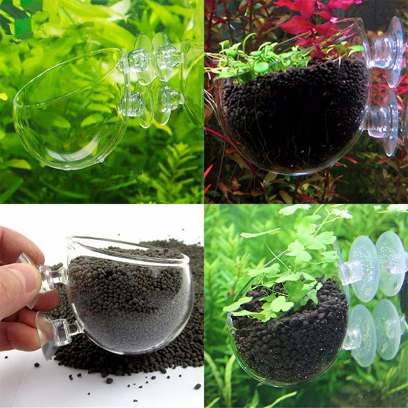 Cultivation Cup Aquatic Plant Cup Pot with Suction Cups for Fish Tank Aquarium