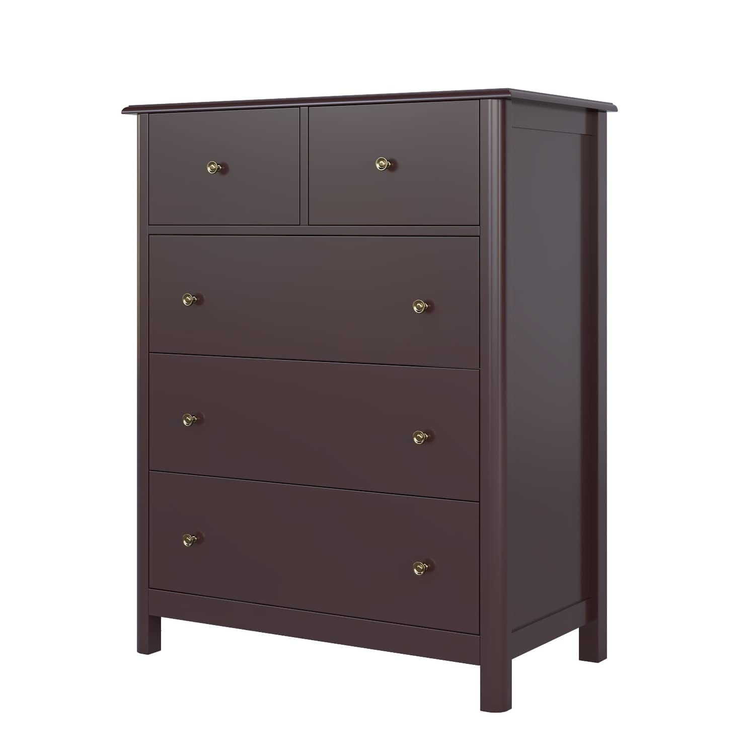 Drawer Chest， 5 Dresser Chest of Drawers， Clothes Storage Cabinet Nightstand with Drawers， Modern Dresser for Bedroom， - - 37668340