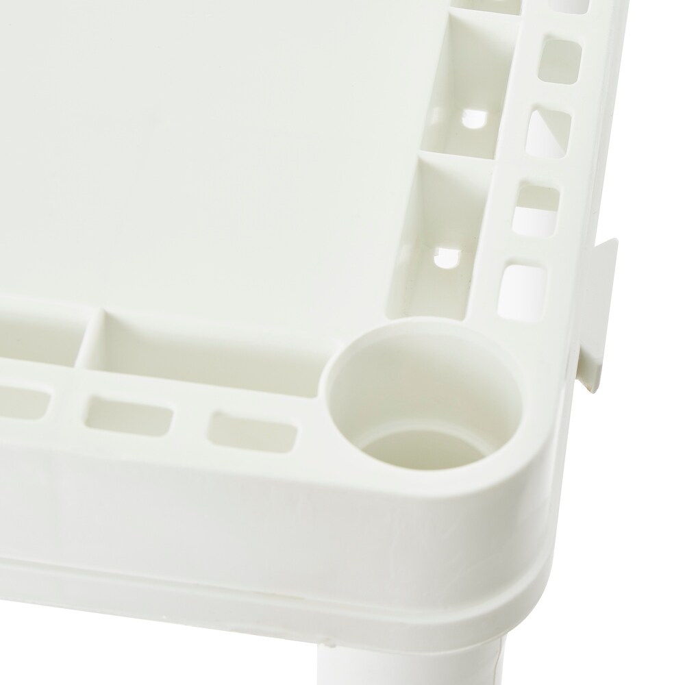 Gracious Living 4 Shelf Light Duty Shelving Unit  220lb Capacity  White  2 Pack   White