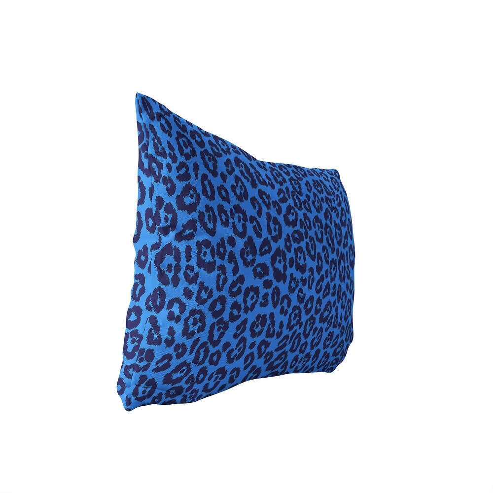 LEOPARD PRINT BLUE Lumbar Pillow By Kavka Designs