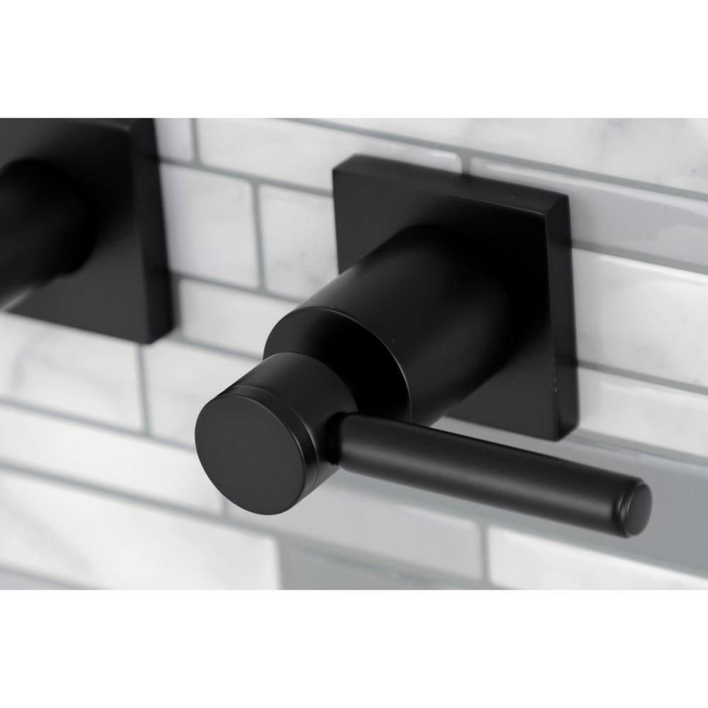 Kingston Brass Concord 2-Handle Wall-Mount Roman Tub Faucet in Matte Black (Valve Included) CHUB_OMS