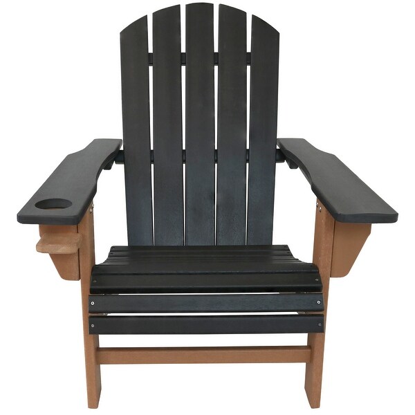 Sunnydaze AllWeather Outdoor Adirondack Chair with Drink Holder