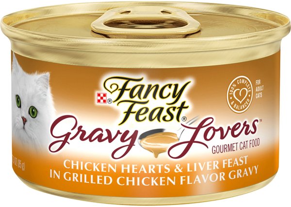 Fancy Feast Gravy Lovers Chicken Hearts and Liver Feast in Grilled Chicken Flavor Gravy Canned Cat Food