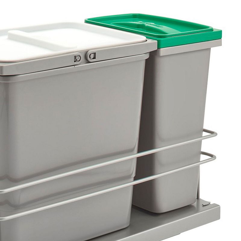 Rev-A-Shlef Double Pull Out Trash and Recycle Bins for Sink Base， 5SBWC-815S-1