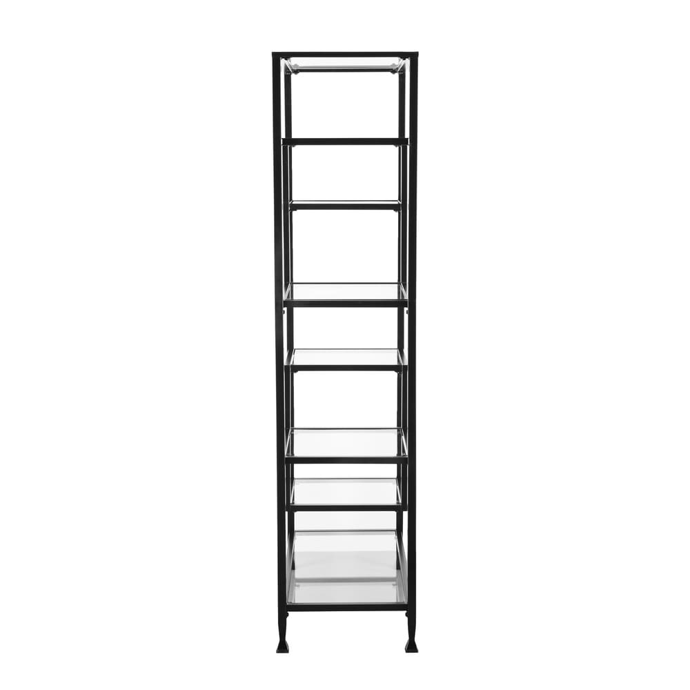 SEI Furniture Jensen Metal Asymmetrical Display Bookcase Etagere