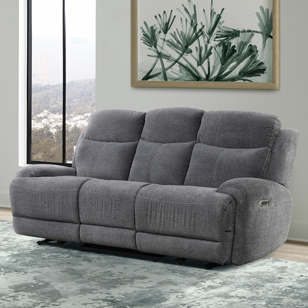 Parker Living Bowie Bizmark Grey Power Sofa   Transitional   Sofas   by Parker House  Houzz