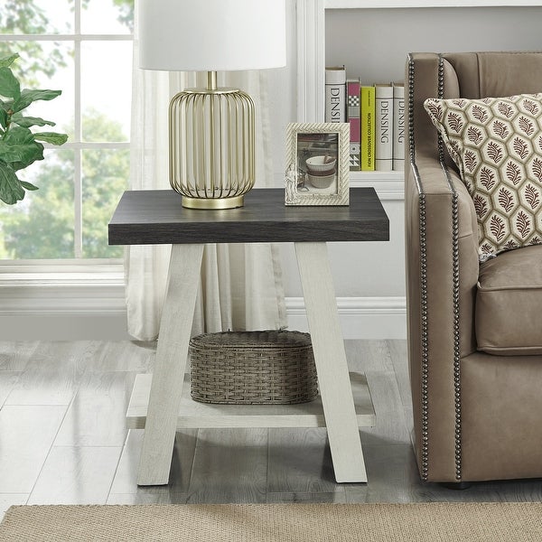 The Gray Barn Cedar Ridge Contemporary Replicated Wood Shelf End Table