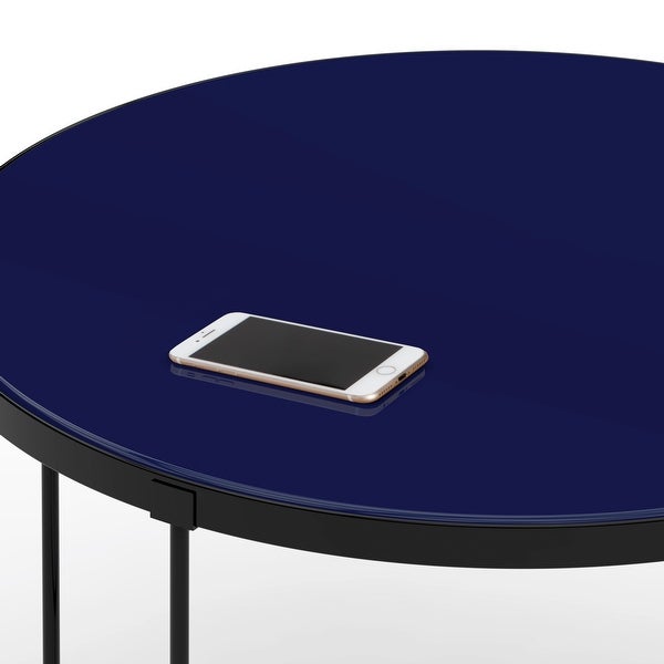 Finch Thomas Round Coffee Table， Blue