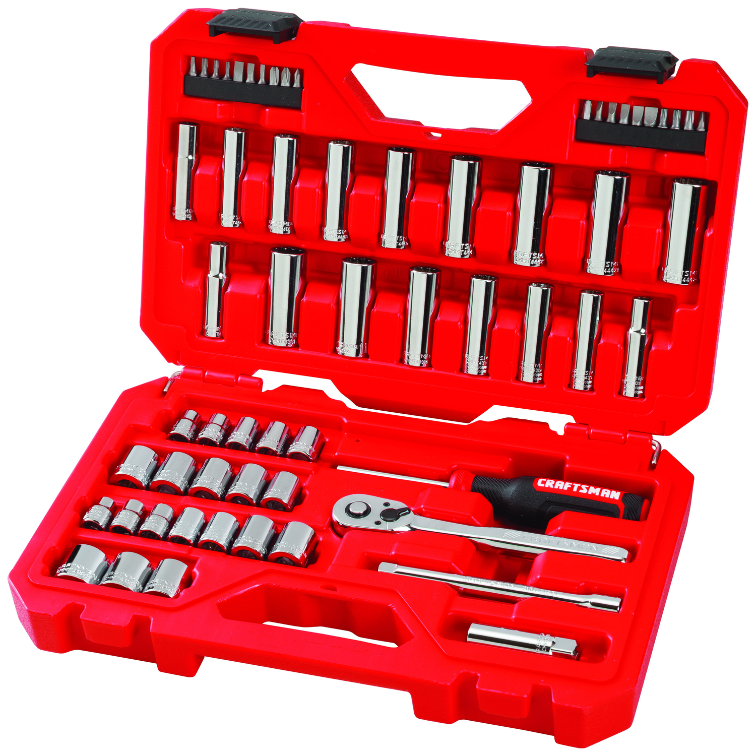 Craftsman 3/8 in. drive Metric and SAE 12 Point Mechanic\u0027s Tool Set 61 pc