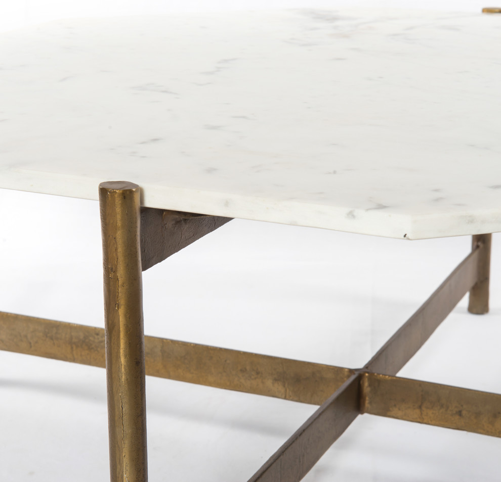 Tava Bunching Table Raw Brass   Modern   Coffee And Accent Tables   by Virgil Stanis Design  Houzz