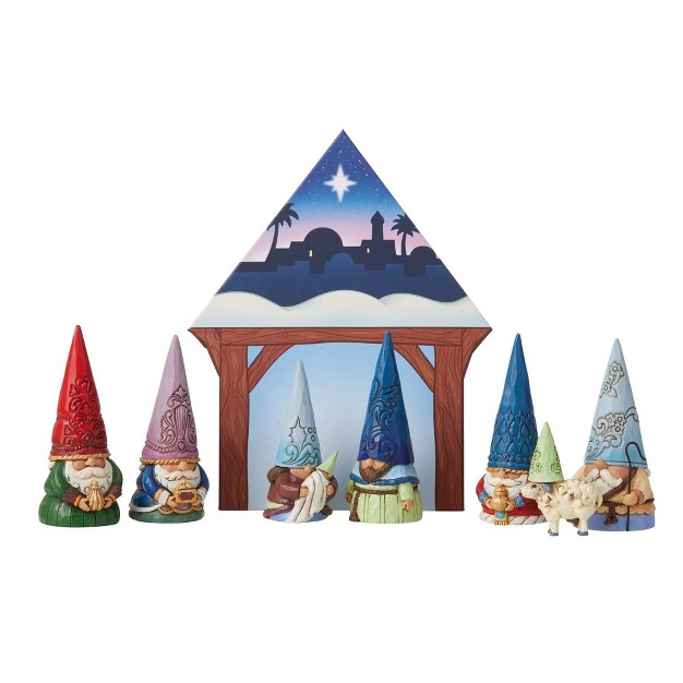 Jim Shore Small But Miraculous Seven Figurines And One Backdrop 6 75 Inches Heartwood Creek 6009346 Resin Blue