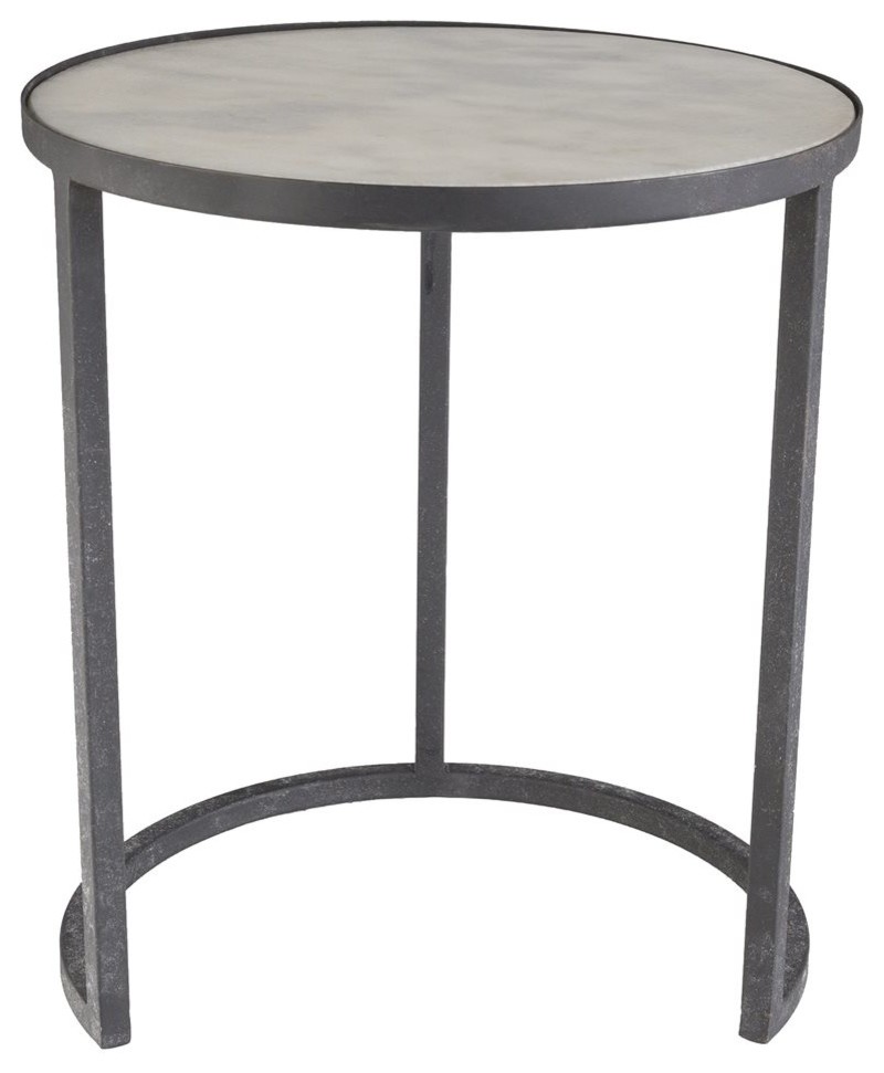 Hearthstone End or Side Table  Ivory and Black   Industrial   Side Tables And End Tables   by GwG Outlet  Houzz