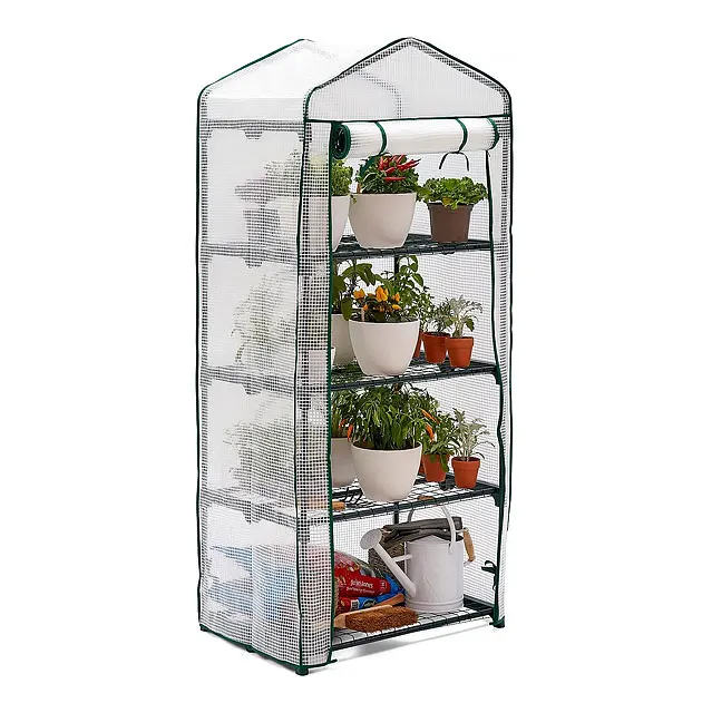 Factory Supply 4 Tier Mini Greenhouse for Outdoor   Indoor with Strong Reinforced PE Cover Sturdy   Easy to Assemble