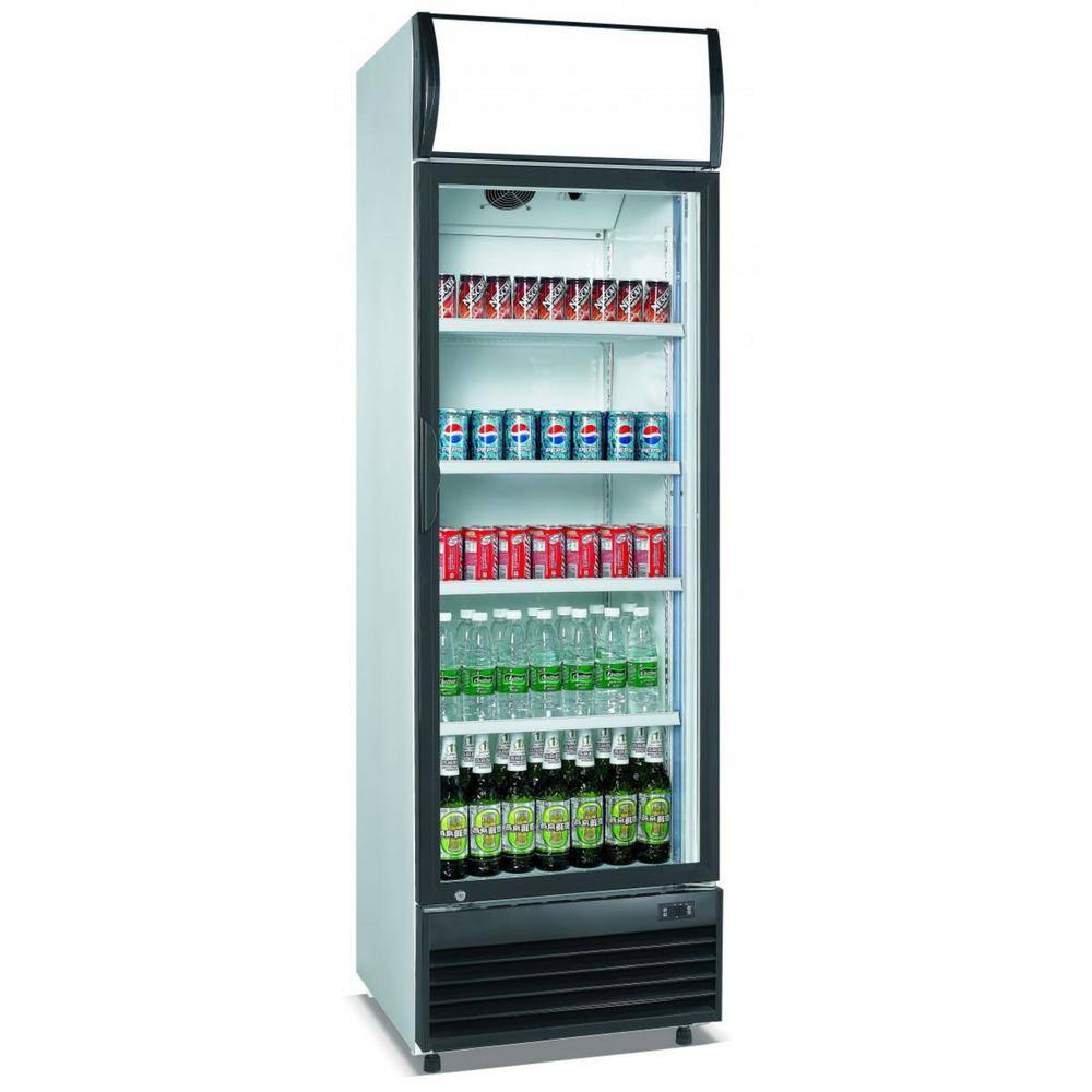 Cooler Depot 15.5 cu. ft. Commercial Merchandise Upright One Glass Door Refrigerator Beverage Cooler in White dxxlgs430