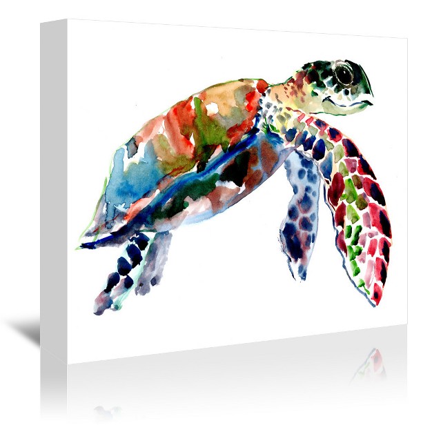 Americanflat Coastal Animal Sea Turtle Duet 2 By Suren Nersisyan Wrapped Canvas