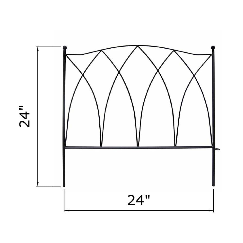 MTB Decorative Garden Border Fence Panel 24 in x 24 in, Pack of 5, Totally 10 ft, Decorative Wire Fencing Garden Border Edging Garden Fence Animal Barrier