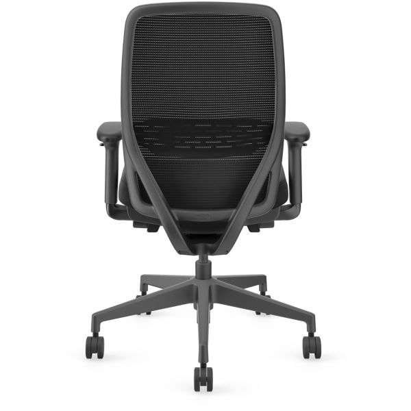 HON Nucleus Series Recharge Task Chair， Supports Up to 300 lb， 16.63 to 21.13 Seat Height， Black Seat/Back， Black Base