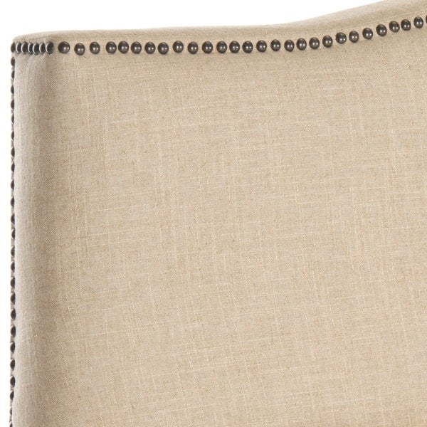 Safavieh Jeneve Hemp Linen Upholstered Headboard - Brass Nailhead (King) - - 9529865