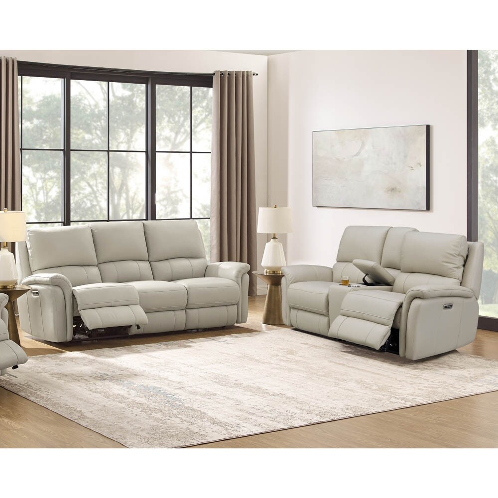 Hydeline Erindale Zero Gravity Power Recline and Headrest Top Grain Leather Sofa and Loveseat with Built in USB Ports