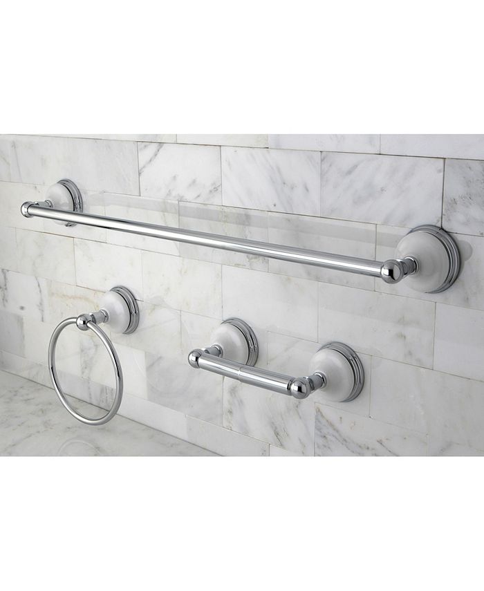 Kingston Brass Victorian 3-Pc.Towel Bar Bathroom Hardware Set in Polished Chrome