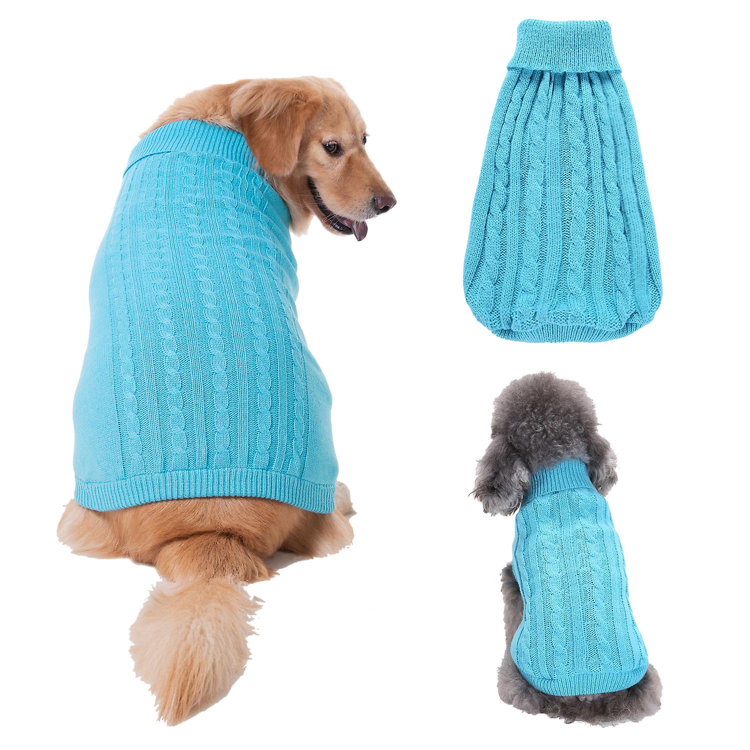 Dog Sweater， Warm Pet Sweaters Dogs Large Dogs， Cute Knitted Classic Cat Sweater Dog Clothes Coat For Girls Boys Dog Puppy Cat (small， Sky Blue)