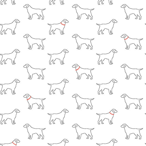 Yoop White Dog Wallpaper from the Flora & Fauna Collection