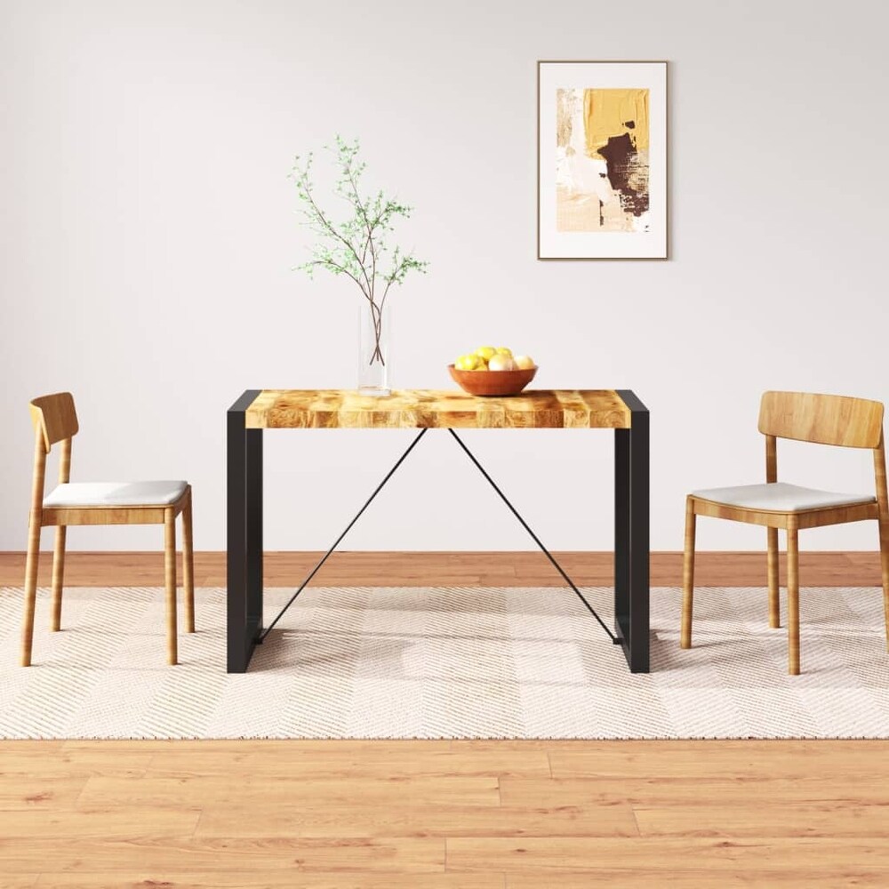 vidaXL Dining Table Solid Rough Mango Wood 47.2\