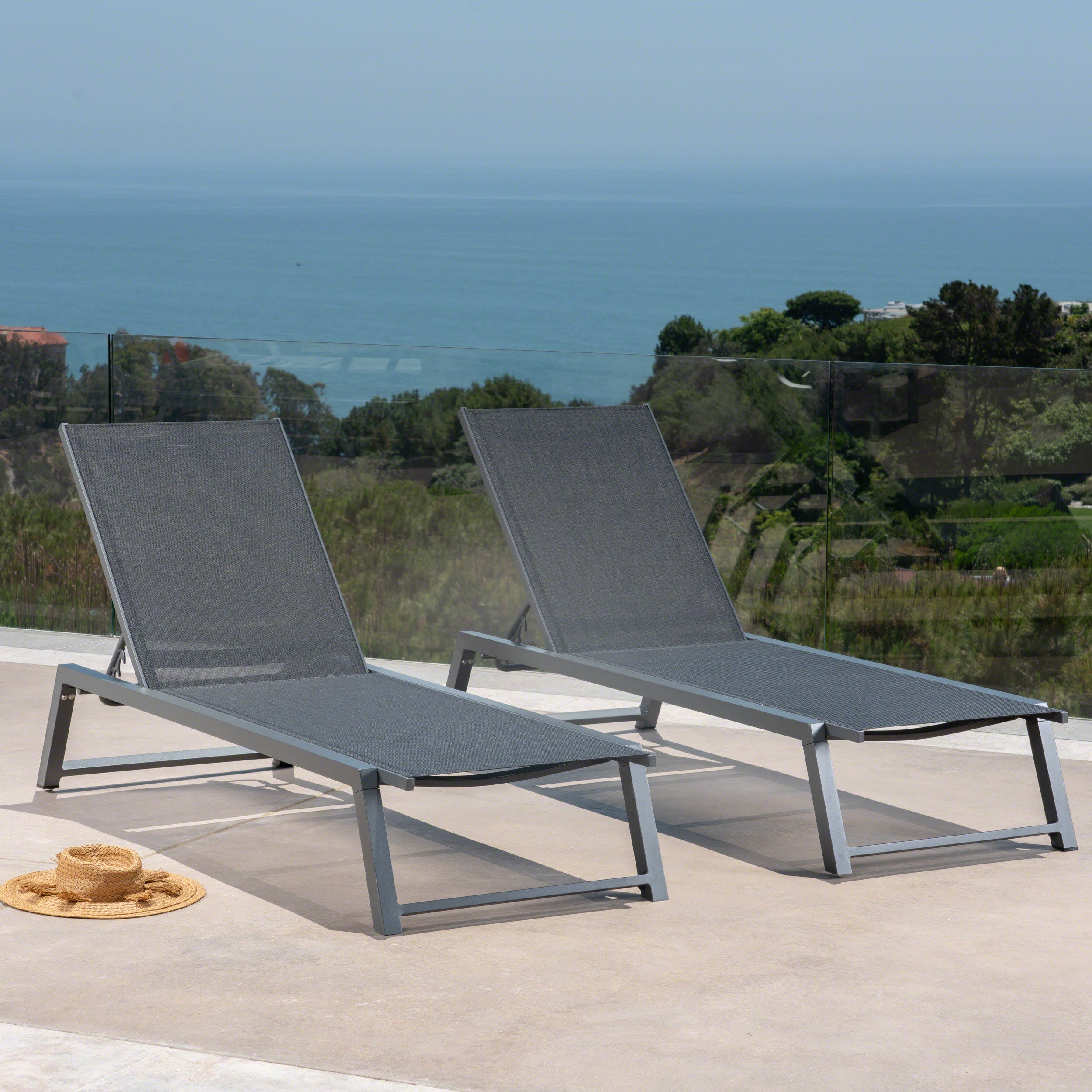 Mesa Outdoor Chaise Lounge with Finished Aluminum Frame