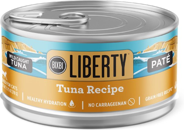 BIXBI Liberty Tuna Pate Recipe Grain-Free Wet Cat Food， 2.75-oz can， case of 24