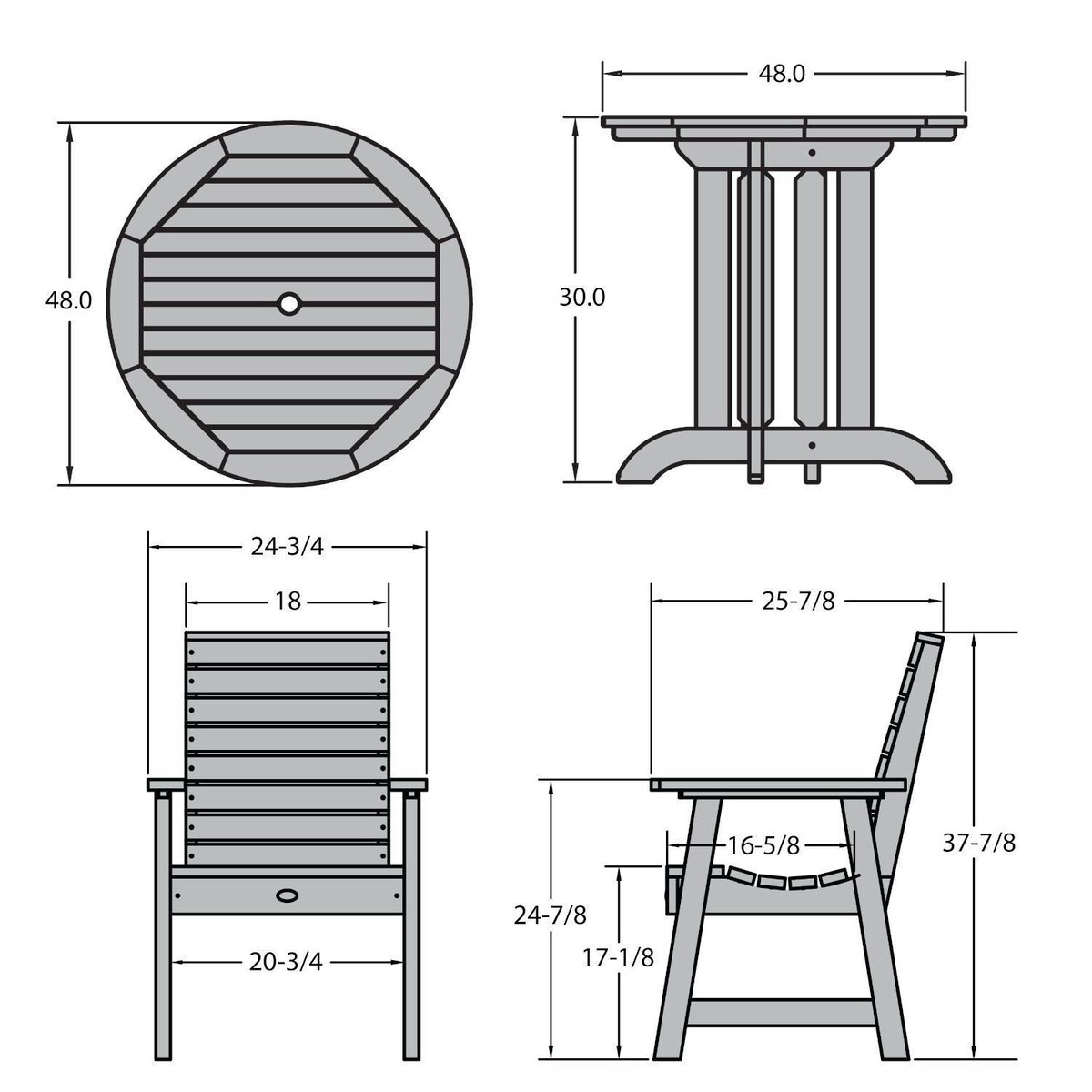 Lakeview Elm Pointe 5 Piece Round Dining Set