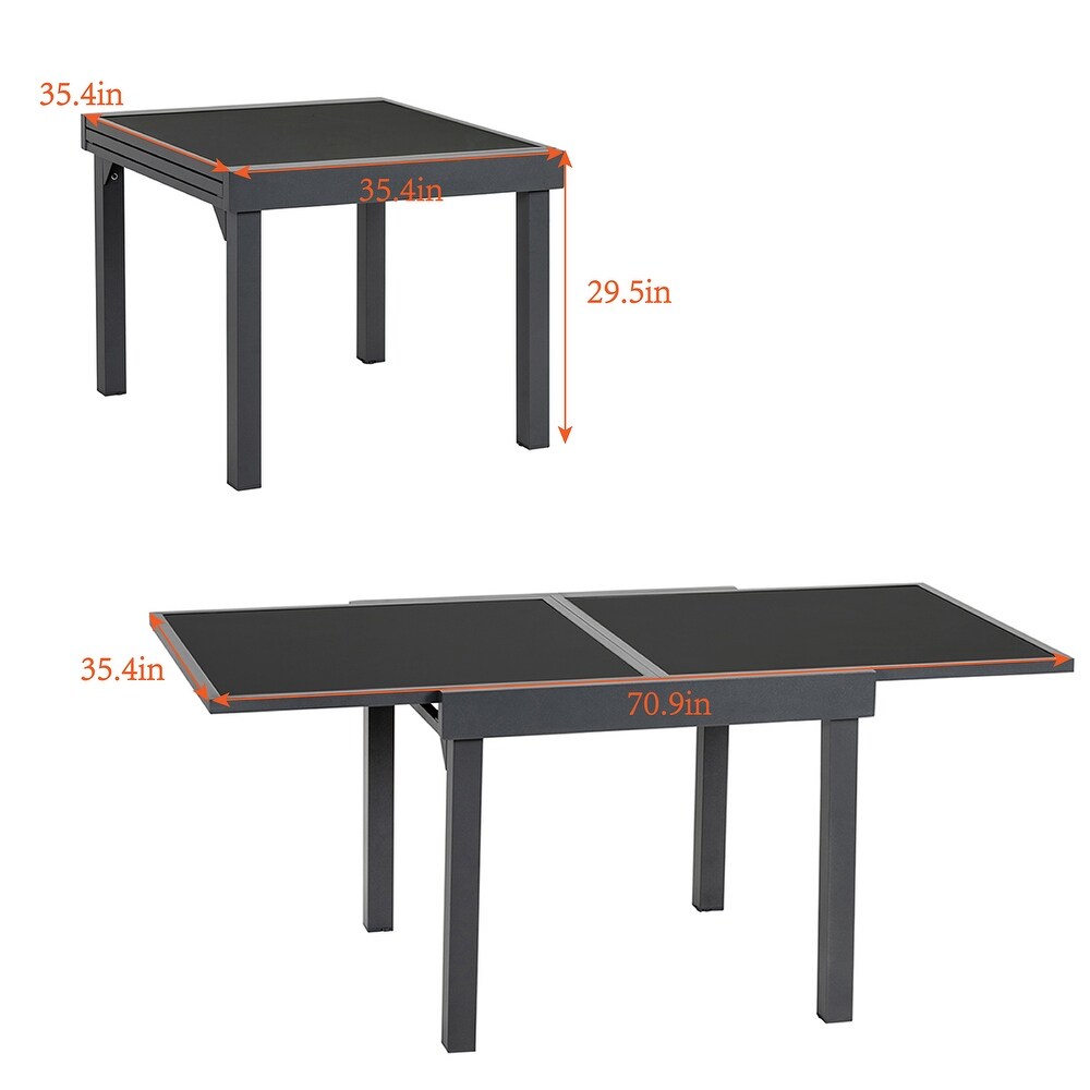 Crestlive Products Outdoor Aluminum Expandable Multifunctional Table   35.4\