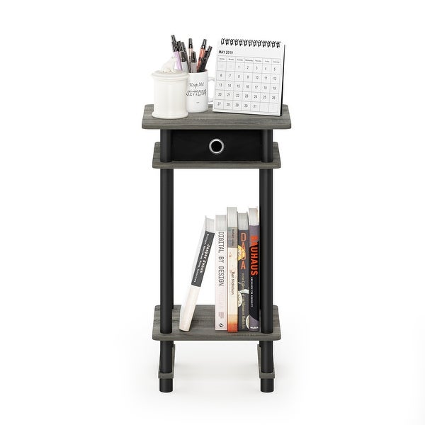 Furinno Turn-N-Tube Tall End Table with Bin