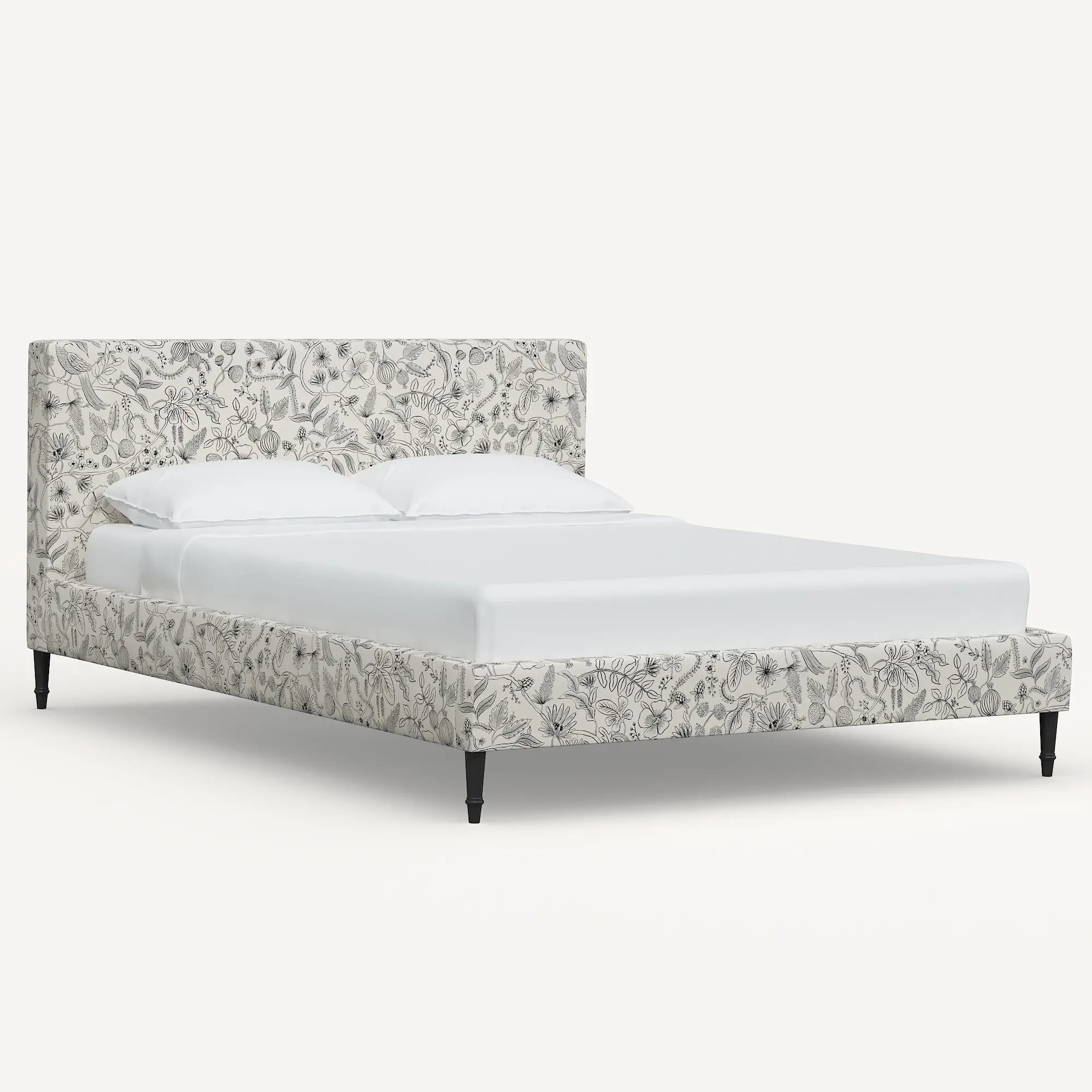 Rifle Paper Co Elly Aviary Cream and Black Twin Platform Bed