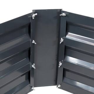 Sunnydaze Decor 47 in. Rectangle Dark Gray Galvanized Steel Raised Garden Bed HB-420
