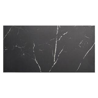 Ivy Hill Tile Marmo Black 11.81 in. x 23.62 in. Matte Marble Look Porcelain Floor and Wall Tile (11.62 sq. ft.Case) EXT3RD101687