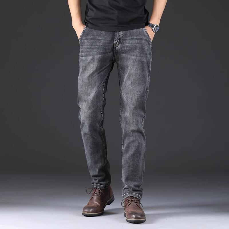 Homme Men Slant Pocket Straight Leg Jeans