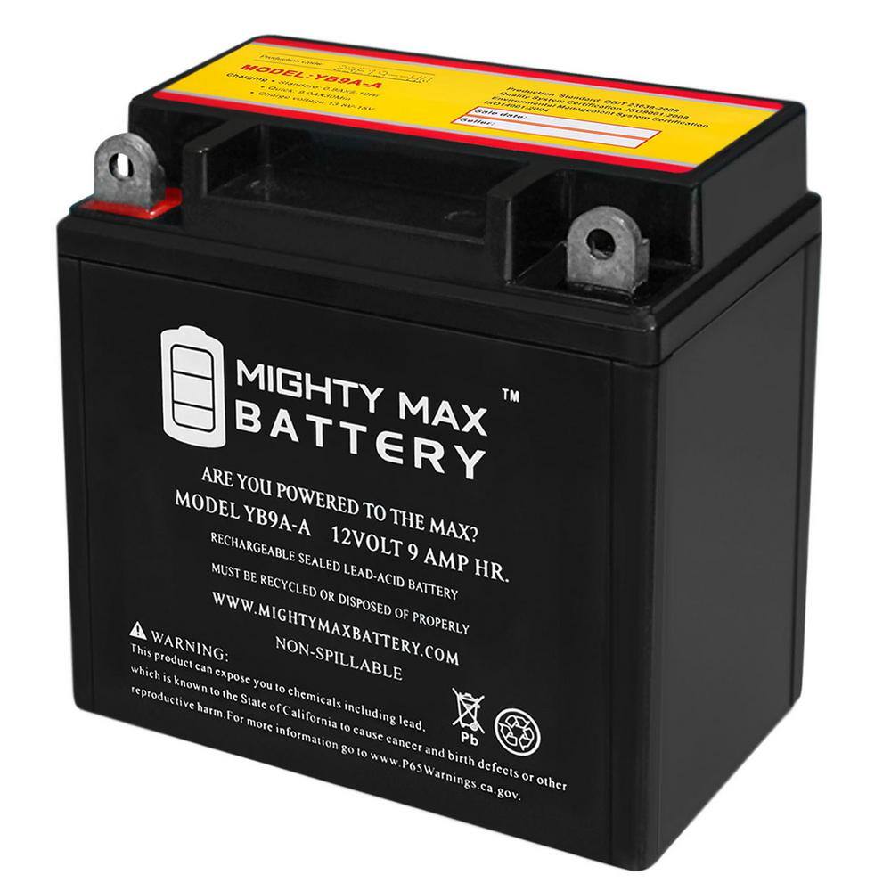 MIGHTY MAX BATTERY YB9A-A 12V 9AH Battery Replacement for Xtreme High Performance XT9A-A MAX3852551