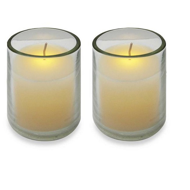 Brite Star Pack Of 2 Cream Battery Operated Flameless Led Flickering Wax Votive Candles